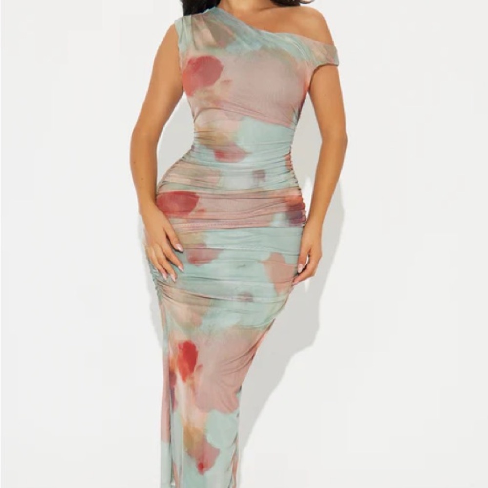 SOLD✅ Fashion Nova Love Letters Mesh Midi Dress - Mint